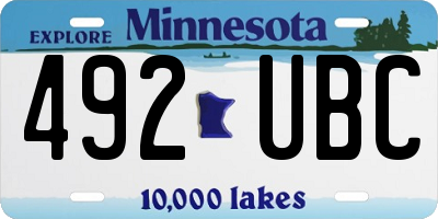 MN license plate 492UBC
