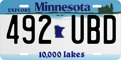 MN license plate 492UBD