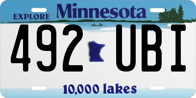 MN license plate 492UBI