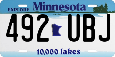 MN license plate 492UBJ