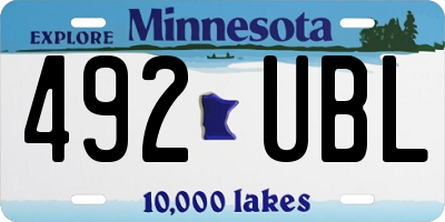 MN license plate 492UBL