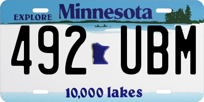 MN license plate 492UBM