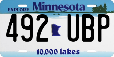 MN license plate 492UBP