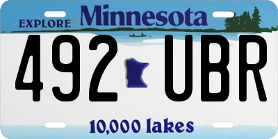 MN license plate 492UBR