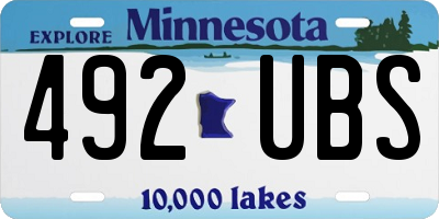 MN license plate 492UBS