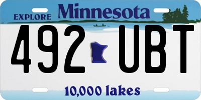 MN license plate 492UBT