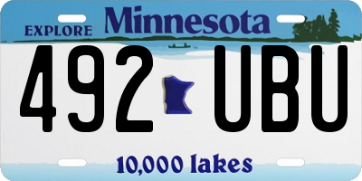 MN license plate 492UBU
