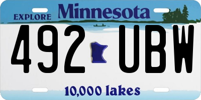 MN license plate 492UBW