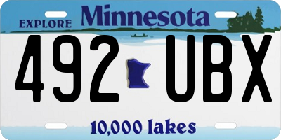 MN license plate 492UBX