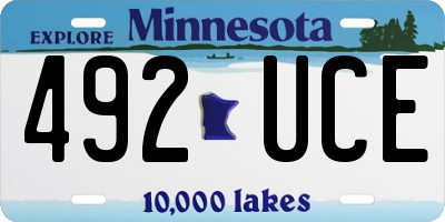 MN license plate 492UCE