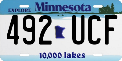 MN license plate 492UCF