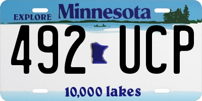 MN license plate 492UCP