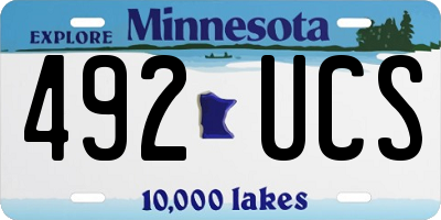 MN license plate 492UCS