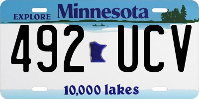 MN license plate 492UCV