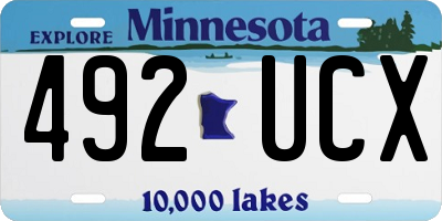 MN license plate 492UCX