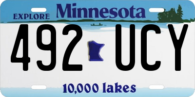 MN license plate 492UCY