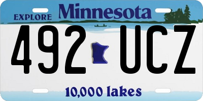 MN license plate 492UCZ