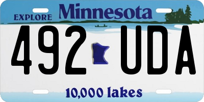 MN license plate 492UDA