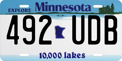 MN license plate 492UDB
