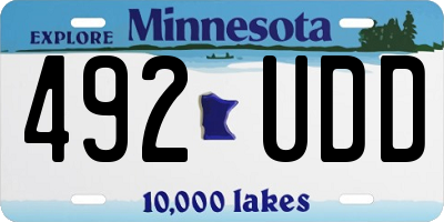 MN license plate 492UDD