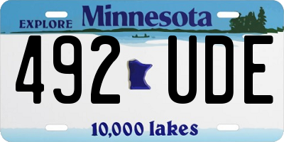 MN license plate 492UDE