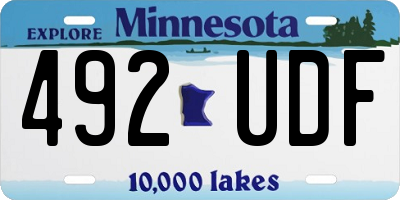 MN license plate 492UDF