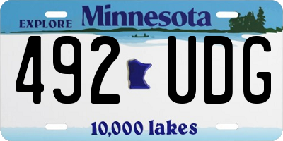 MN license plate 492UDG