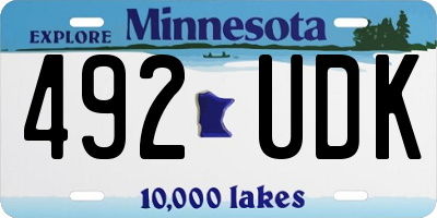 MN license plate 492UDK