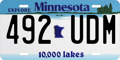 MN license plate 492UDM