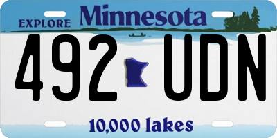 MN license plate 492UDN