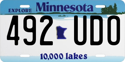 MN license plate 492UDO