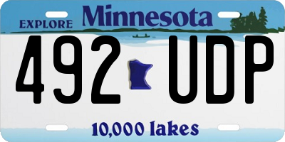 MN license plate 492UDP