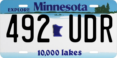 MN license plate 492UDR
