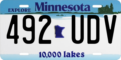 MN license plate 492UDV