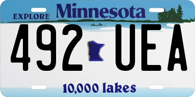 MN license plate 492UEA