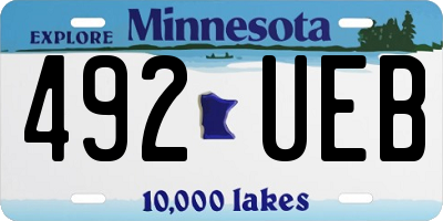 MN license plate 492UEB