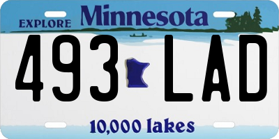 MN license plate 493LAD