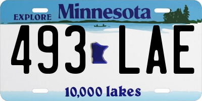 MN license plate 493LAE
