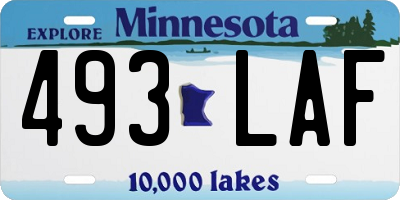 MN license plate 493LAF