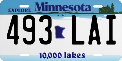 MN license plate 493LAI