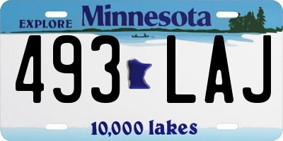 MN license plate 493LAJ