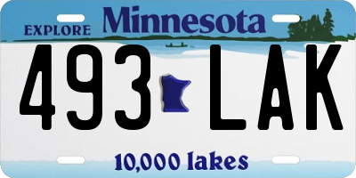 MN license plate 493LAK