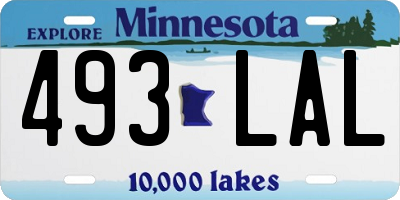 MN license plate 493LAL