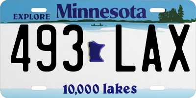 MN license plate 493LAX