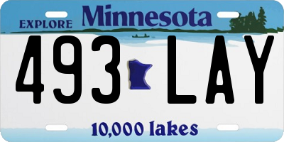 MN license plate 493LAY