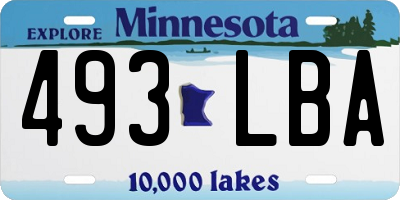 MN license plate 493LBA