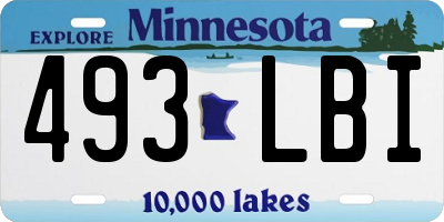 MN license plate 493LBI