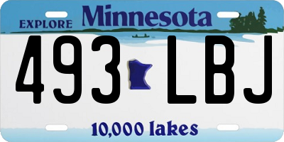 MN license plate 493LBJ