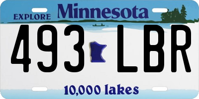 MN license plate 493LBR