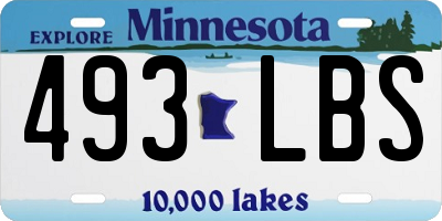 MN license plate 493LBS
